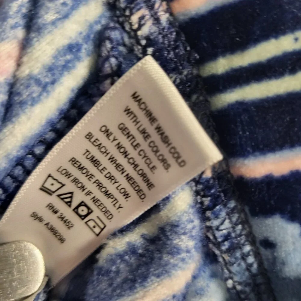 Cuddl Duds Ultra Plush Velvet Fleece Jogger Pant Size XL Blue/Pink Stripes - Picture 7 of 7